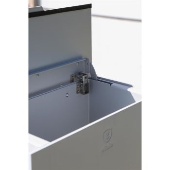 FENIX freistehende Design Paketbox und Briefkasten RAL 8019 Graubraun matt Medium