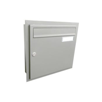 A-01 Cassetta postale incassato a muro color grigio finestra (RAL 7040) con targhetta portanome