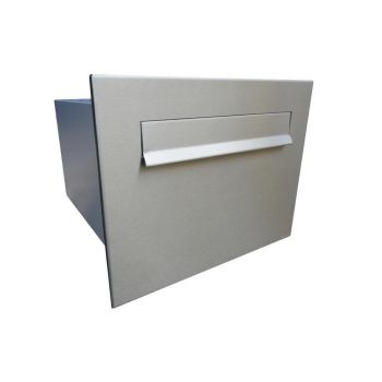 A-03 fence pass-through letterbox in RAL nut brown RAL 8011