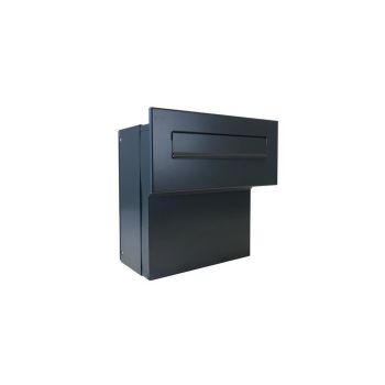 F-04 black (RAL 9005) through wall letterbox (variable depth)