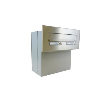 F-04 stainless steel through the wall letterbox (variable depth)