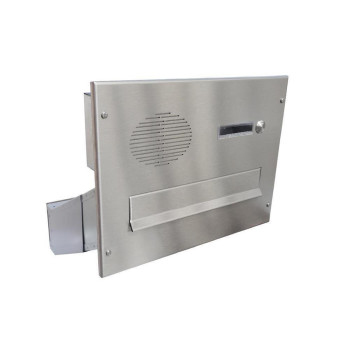 D-041 stainless steel through wall letterbox with bell & intercom Sieve
