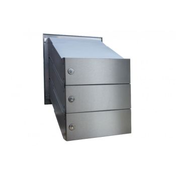 D-041 3-door stainless steel through wall letterbox system