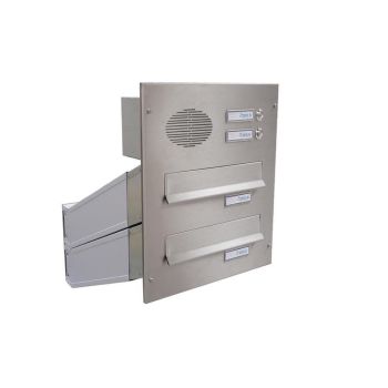 D-042 2-door stainless steel through wall letterbox...