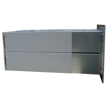 B-042 2-door stainless steel through wall letterbox system (variable depth) with bells
