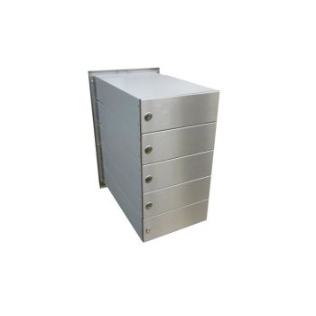 B-042 5-door stainless steel through wall letterbox system (variable depth)