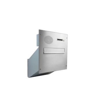 D-241 XXL stainless steel through wall letterbox with intercom (variable depth) 1 bell