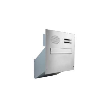 D-241 XXL stainless steel through wall letterbox with 2 bells & intercom (variable depth)
