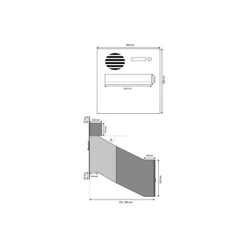 D-241 Cassetta postale passante a muro XXL in acciaio inox con 2 campanelli e citofono (profondità: 23-38 cm)
