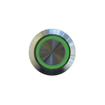 bell button stainless with LED-light green