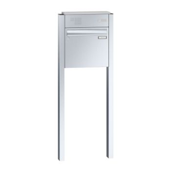 Leabox freestanding letterbox with intercom panel in stainless steel