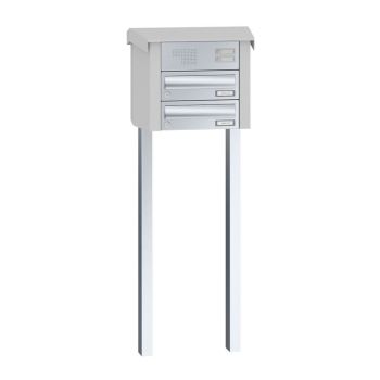 Leabox stainless steel freestanding horizontal letterbox with intercom prep - LEA20 (2 to 12-fold)