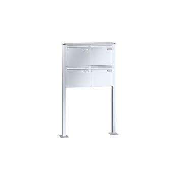 Leabox freestanding letterbox system in stainless steel 4 base plates
