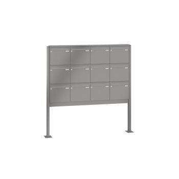 Leabox free-standing mailbox system in RAL DB 703 iron mica 12 base plates