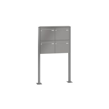 Leabox freestanding mailbox system in RAL 6005 moss green 4 base plates
