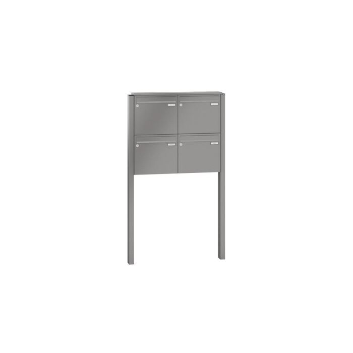 Leabox free-standing mailbox system in RAL 9010 pure white 4 embedding in concrete