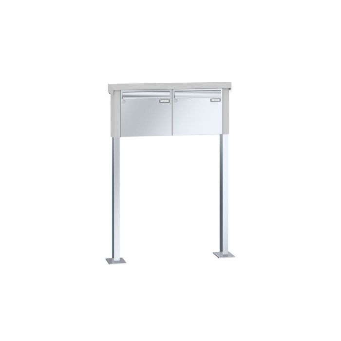 Leabox free-standing mailbox system in stainless steel 2 base plates