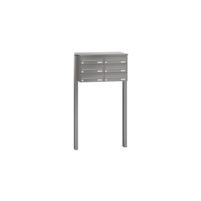 Leabox free-standing horizontal mailbox system in RAL 7016 anthracite grey 6 embedding in concrete