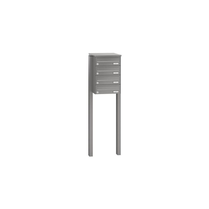 Leabox free-standing horizontal mailbox system in RAL 8028 terra brown 4 concrete