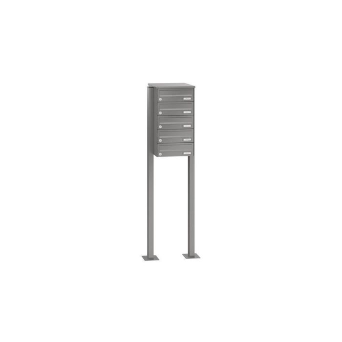 Leabox free-standing horizontal mailbox system in RAL 9010 pure white 5 base plates