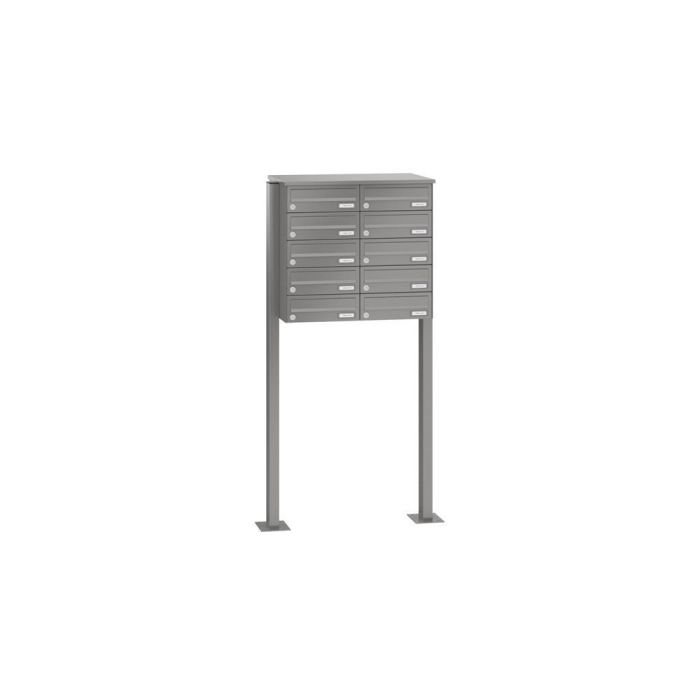 Leabox free-standing horizontal mailbox system in RAL 9010 pure white 10 base plates