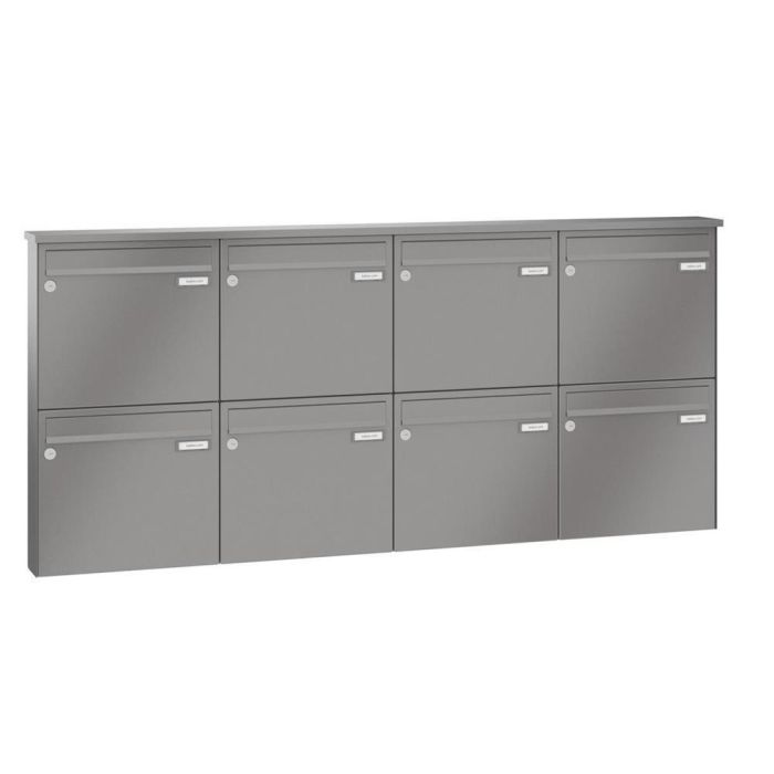 Leabox surface mailbox in RAL 9006 white aluminium 8