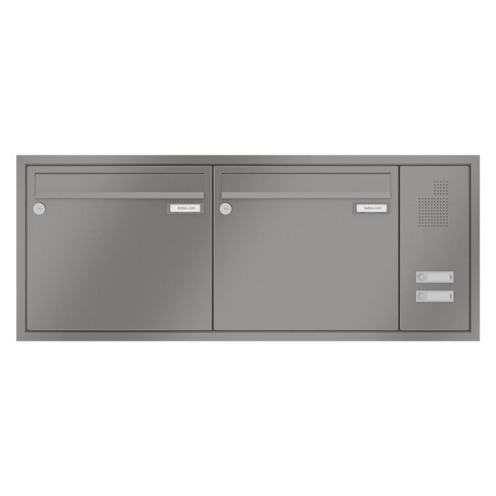 Leabox flush-mounted letterbox with speech field in RAL 8028 terra brown 2