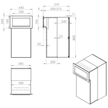 F-05 XXL parcel box  in RAL (depth: 29,5-50,5 cm)