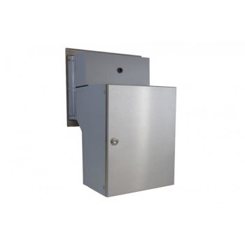 F-046 stainless steel pass through wall letterbox system with bells, intercom & camera