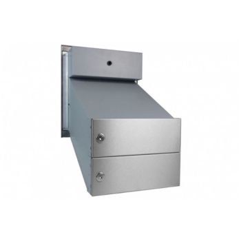 D-041 2-door stainless steel wall passage letterbox system with bells, intercom & camera