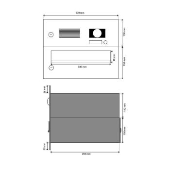 B-015 Unterputz Briefkasten mit Klingel, Sprechanlage & Kamera + Systemzentrale