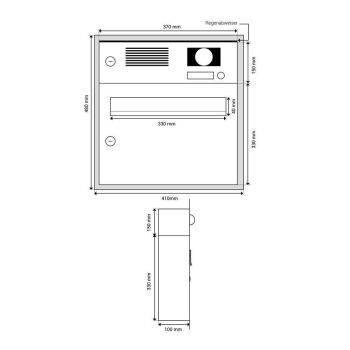 A-01 Cassetta postale da incasso in acciaio inox con campanello, citofono & telecamera