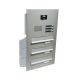 D-041 3-door stainless steel through the wall letterbox with bells, intercom prep and camera
