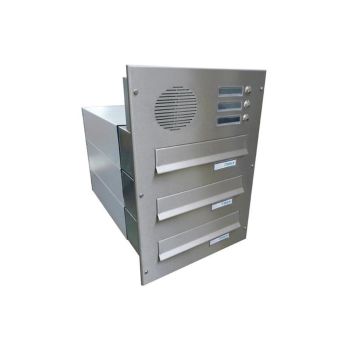 B-042 3-door stainless steel through wall letterbox...