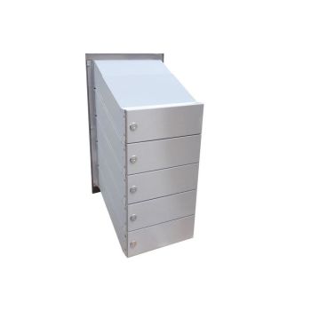 D-041 5-door stainless steel through wall letterbox system