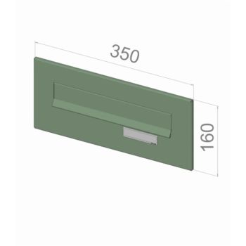 CD-1 stainless steel letterbox front panel with name plate (160x350 mm)